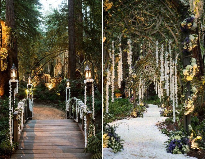 endroit lieu romantique pour celebrer un mariage teme foret theme bois, theme rustique, theme nature